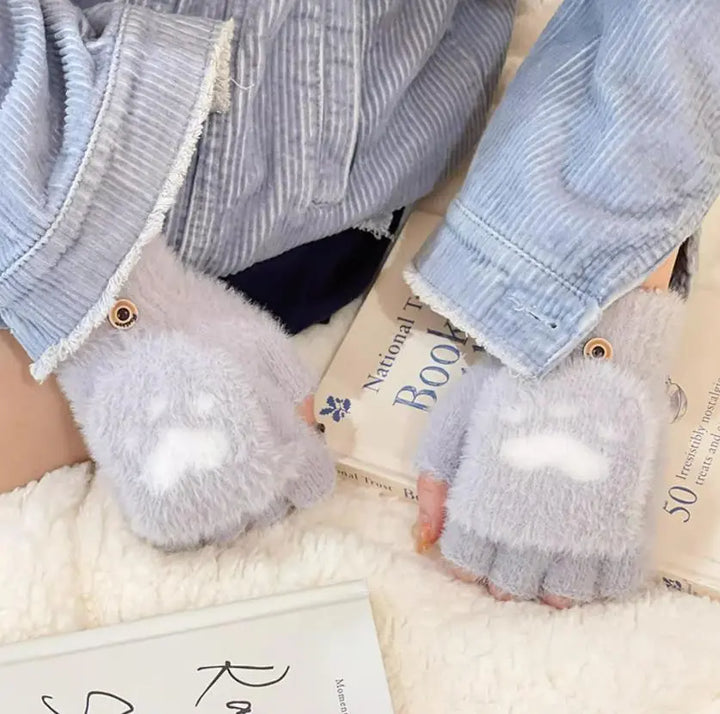 Ally Flip Mink Mittens | Cute and Comfortable-Dark Grey-State of Style