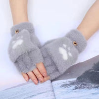 Ally Flip Mink Mittens | Cute and Comfortable-Dark Grey-State of Style