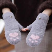 Ally Flip Mink Mittens | Cute and Comfortable-Dark Grey-State of Style