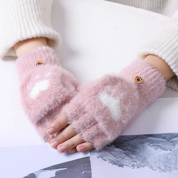 Ally Flip Mink Mittens | Cute and Comfortable-Pink-State of Style