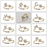 Alphabet Letter Ring | Silver | Adjustable-Gold-A-State of Style
