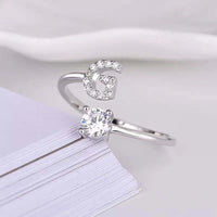 Alphabet Letter Ring | Silver | Adjustable-Silver-A-State of Style