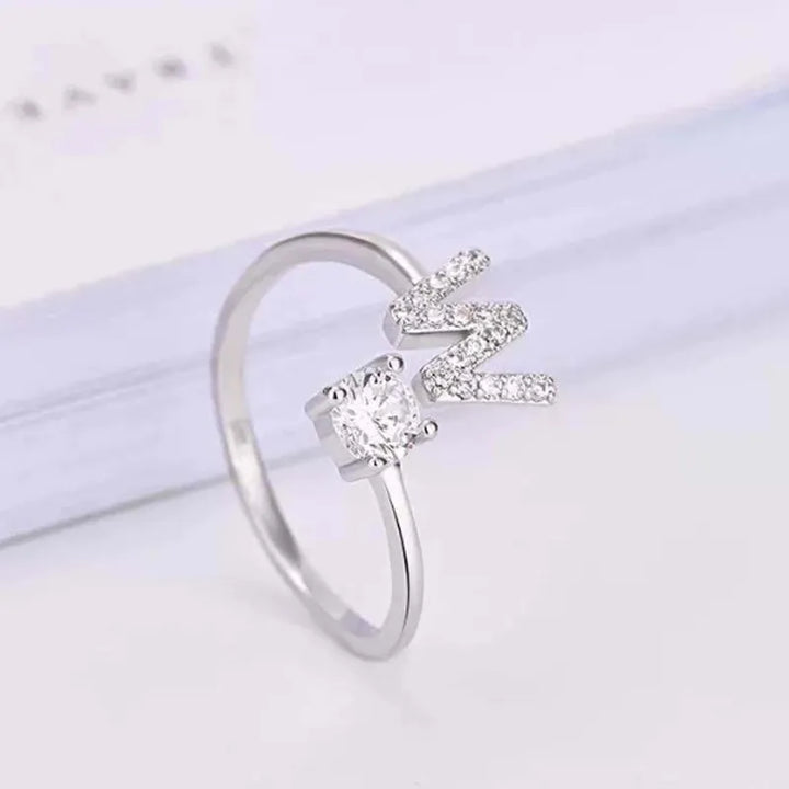 Alphabet Letter Ring | Silver | Adjustable-Silver-A-State of Style