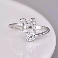 Alphabet Letter Ring | Silver | Adjustable-Silver-A-State of Style