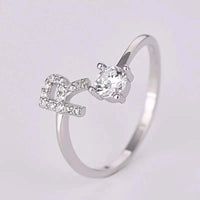 Alphabet Letter Ring | Silver | Adjustable-Silver-A-State of Style