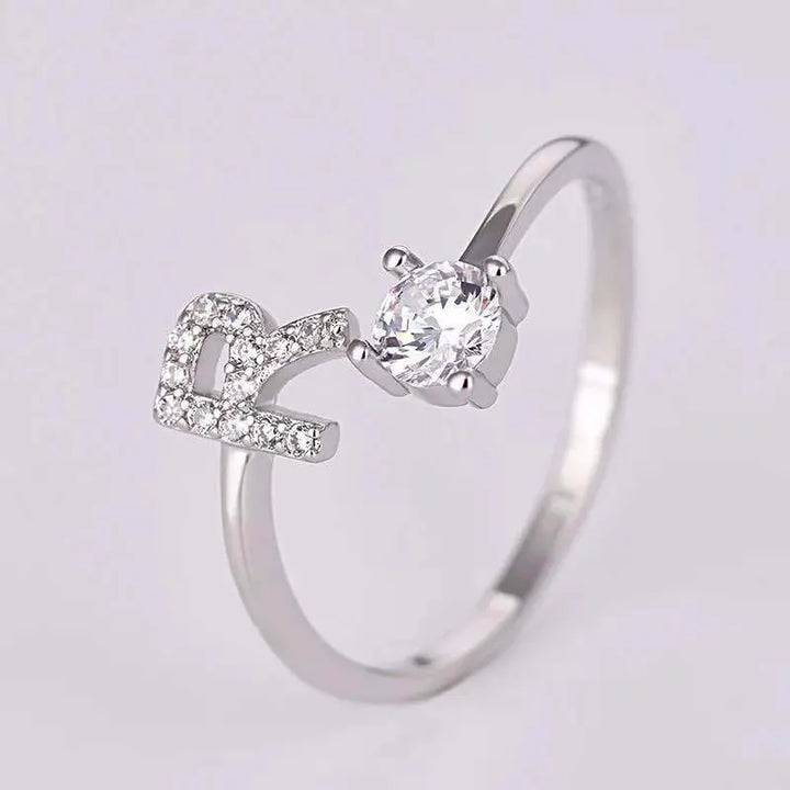 Alphabet Letter Ring | Silver | Adjustable-Silver-A-State of Style