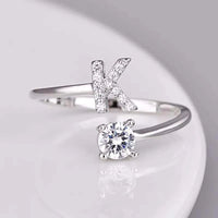 Alphabet Letter Ring | Silver | Adjustable-Silver-A-State of Style