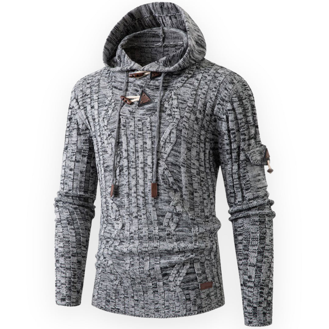 AlpineTrail Men's Stylish Warm Fleece Hoodie-Light Grey-S-State of Style
