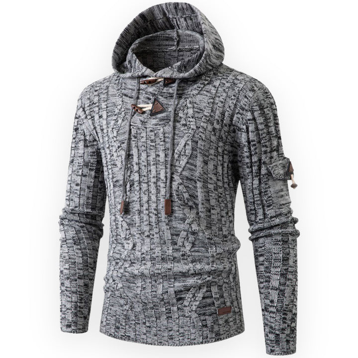 AlpineTrail Men's Stylish Warm Fleece Hoodie-Light Grey-S-State of Style