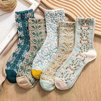 Althea Traditional Socks – Retro Ethnic Pattern with Textured Details-1-State of Style