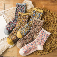 Althea Traditional Socks – Retro Ethnic Pattern with Textured Details-6-State of Style