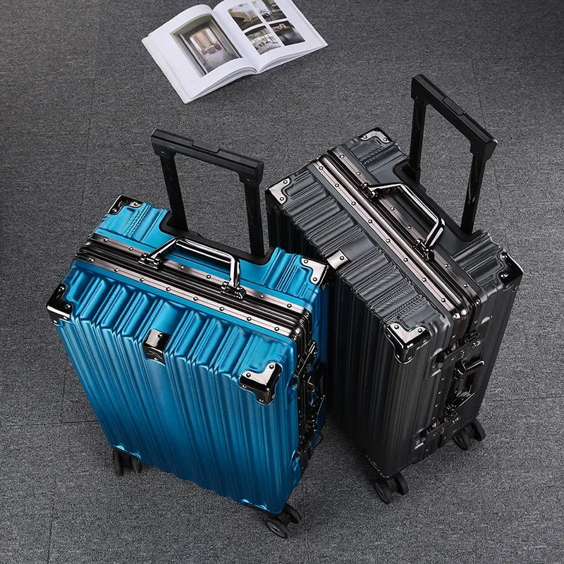 Aluminium frame hard shell suitcase – Geneva-Red-S (38 L)-State of Style