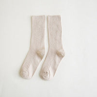 Amarah Traditional Socks – Classic Cotton Crew Socks with Vintage Style-Beige-State of Style