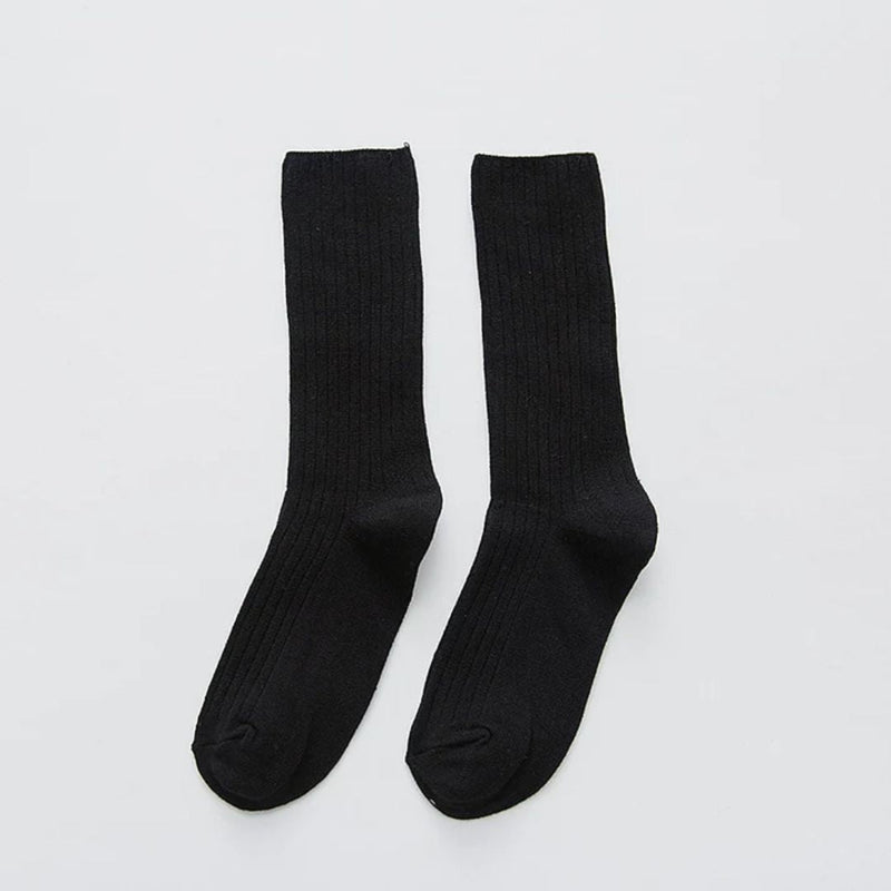 Amarah Traditional Socks – Classic Cotton Crew Socks with Vintage Style-Black-State of Style