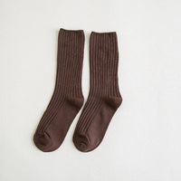 Amarah Traditional Socks – Classic Cotton Crew Socks with Vintage Style-Brown-State of Style