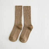 Amarah Traditional Socks – Classic Cotton Crew Socks with Vintage Style-Khaki-State of Style