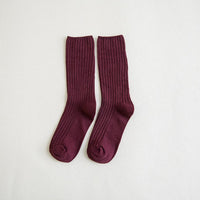 Amarah Traditional Socks – Classic Cotton Crew Socks with Vintage Style-Wine-State of Style