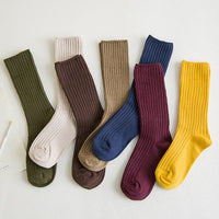 Amarah Traditional Socks – Classic Cotton Crew Socks with Vintage Style-Yellow-State of Style