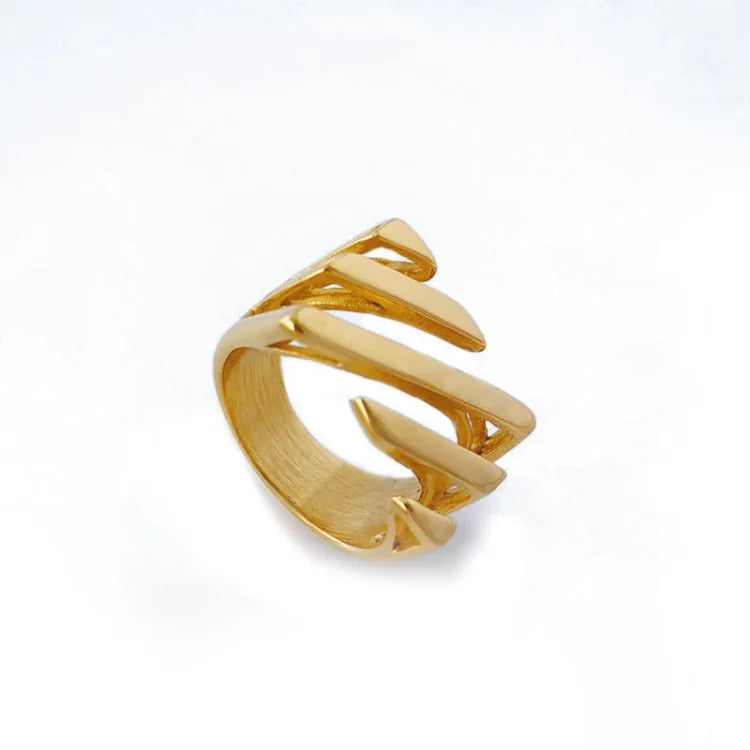 Amaris Layered Twisted Ring-Gold-5-State of Style