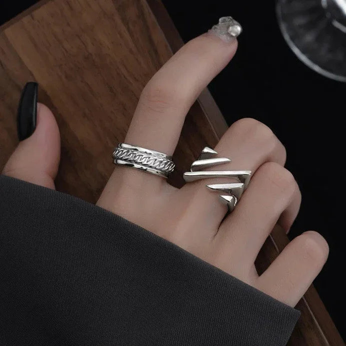 Amaris Layered Twisted Ring-Silver-5-State of Style