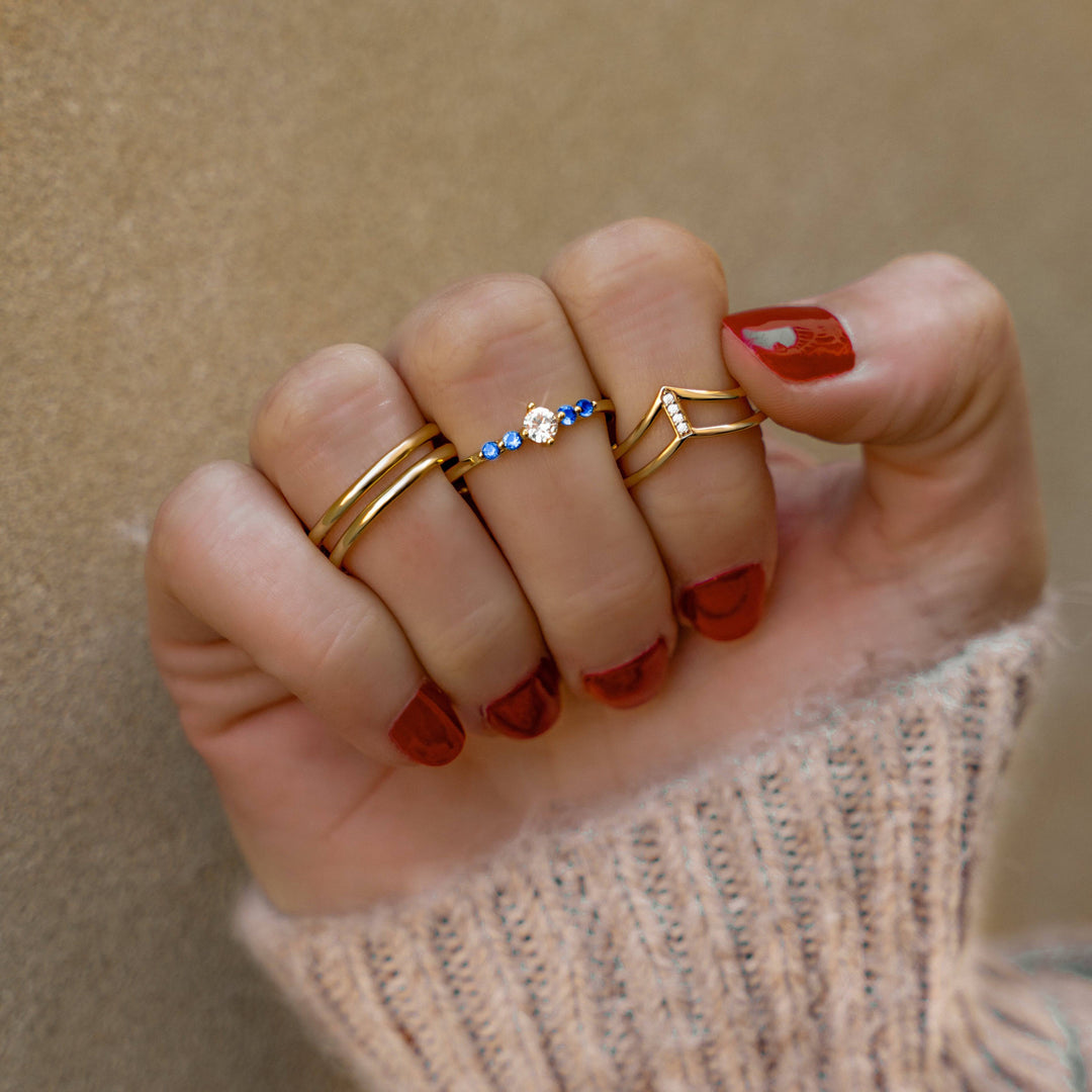 Amaya Open Double Ring-Gold-State of Style