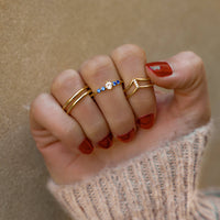 Amaya Open Double Ring-Gold-State of Style