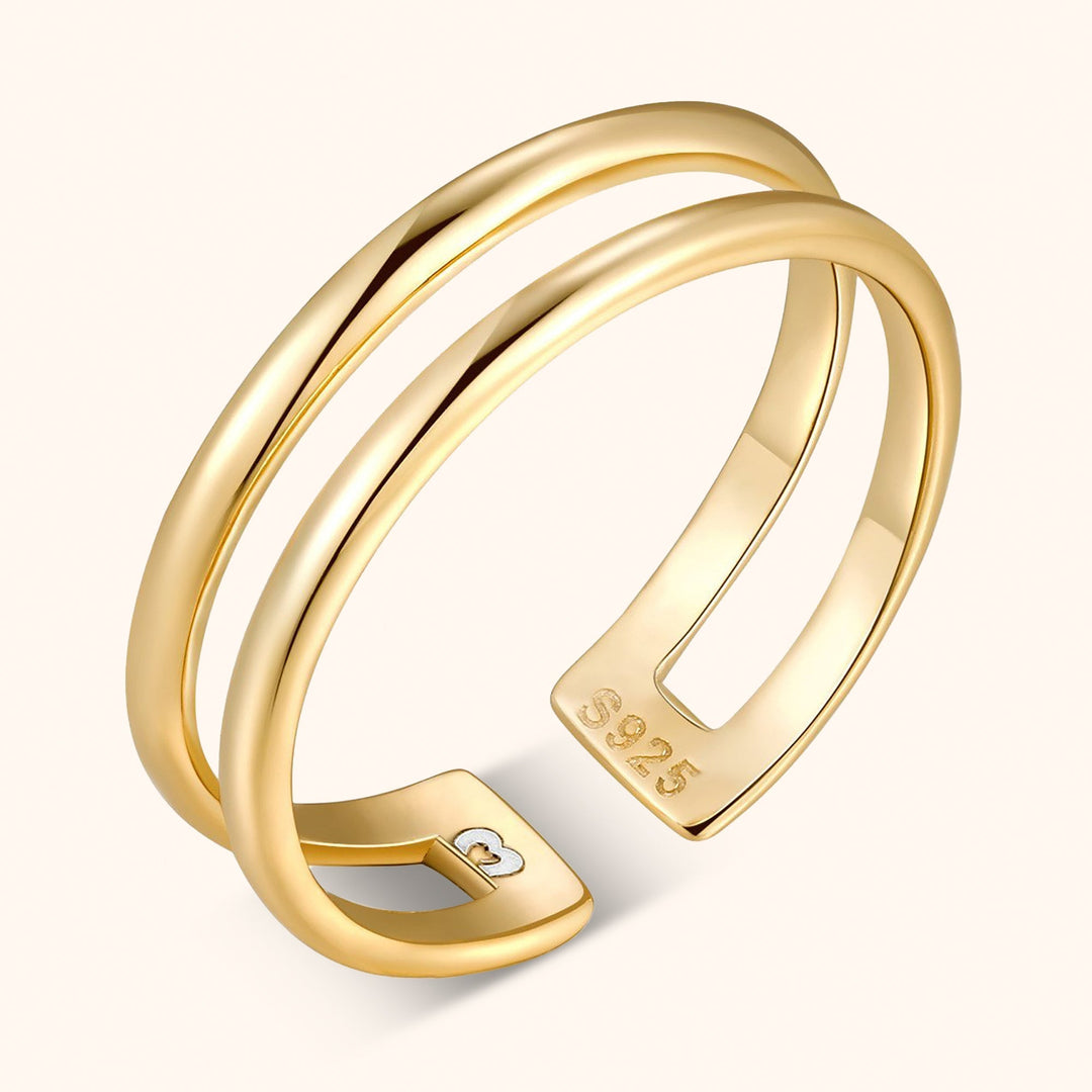 Amaya Open Double Ring-Gold-State of Style