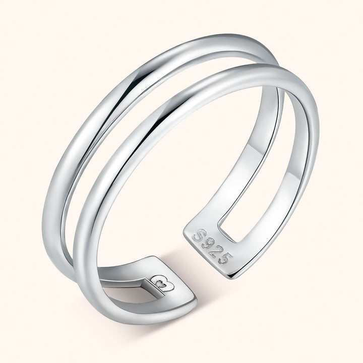 Amaya Open Double Ring-Silver-State of Style