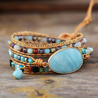 Amazonite Sea Blue Wrap Bracelet - Marina-State of Style