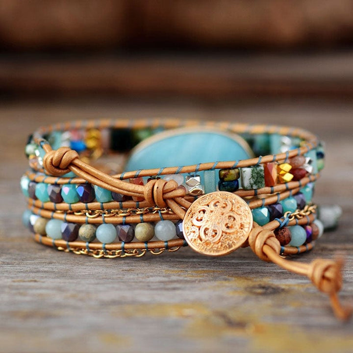 Amazonite Sea Blue Wrap Bracelet - Marina-State of Style