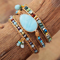 Amazonite Sea Blue Wrap Bracelet - Marina-State of Style