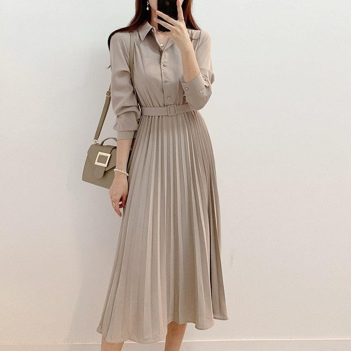Amber Comfortable Women's Dress-Apricot-S-State of Style
