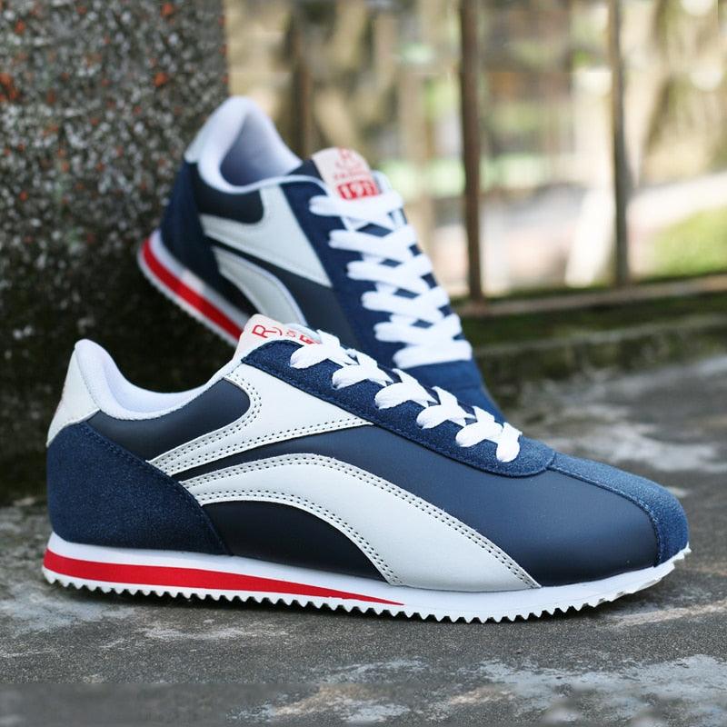 AmberSneaks – Comfortable Women's Sneakers-White and Dark Blue-6.0-State of Style