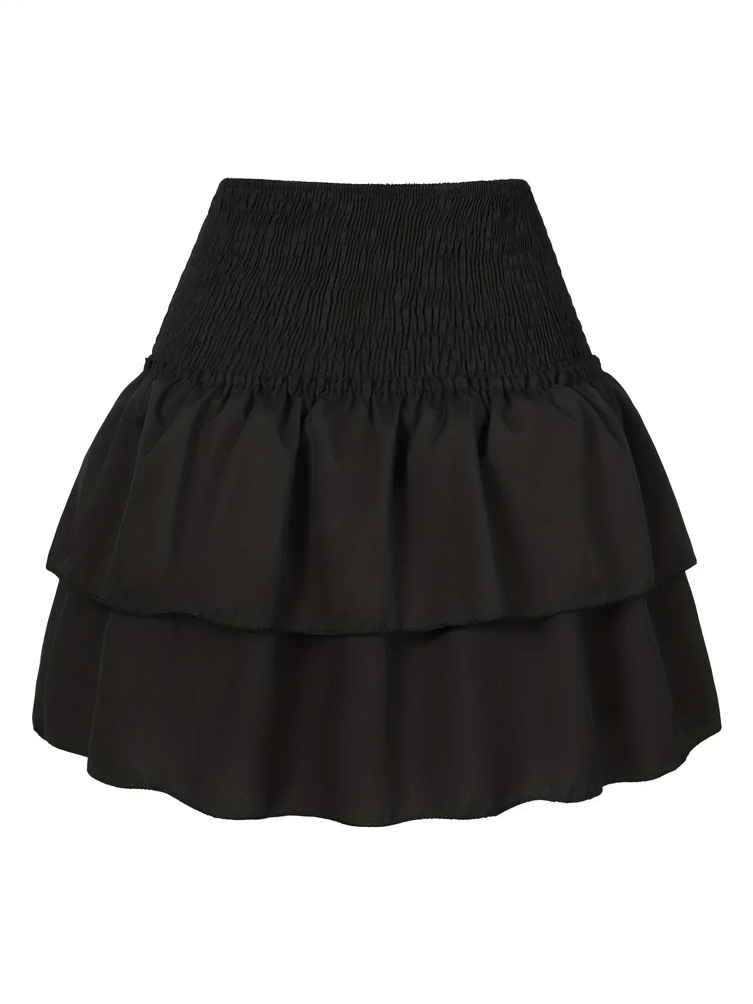 Amelia Rok | Pleated Waist | Layered Hem | Fashionable-Black-XS-State of Style