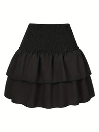 Amelia Rok | Pleated Waist | Layered Hem | Fashionable-Black-XS-State of Style