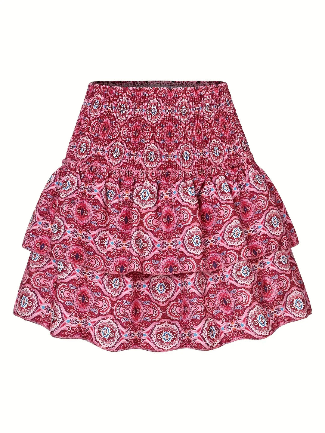 Amelia Rok | Pleated Waist | Layered Hem | Fashionable-Pink-XS-State of Style