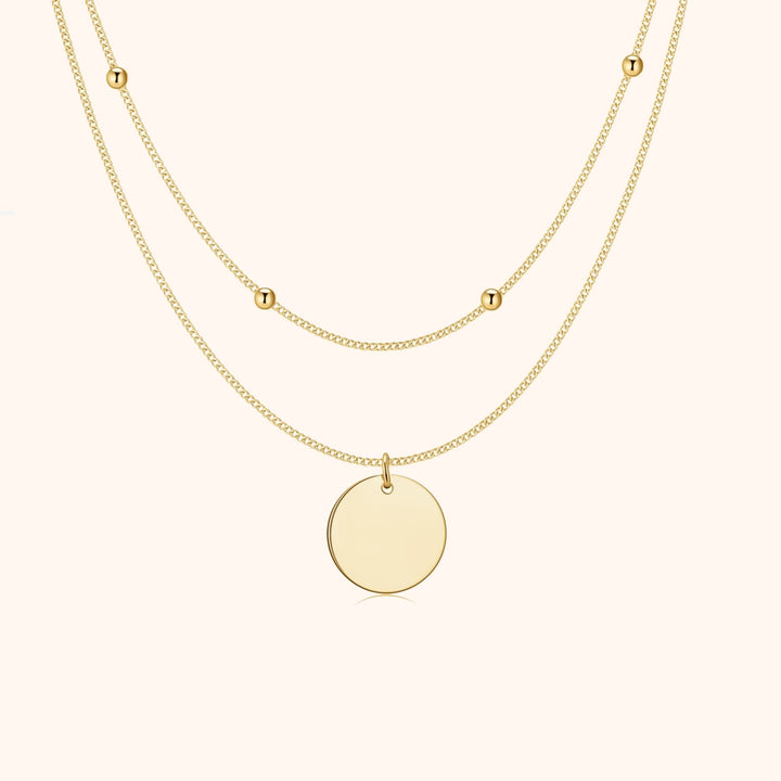 Amélie Double Medallion Necklace-Gold-State of Style