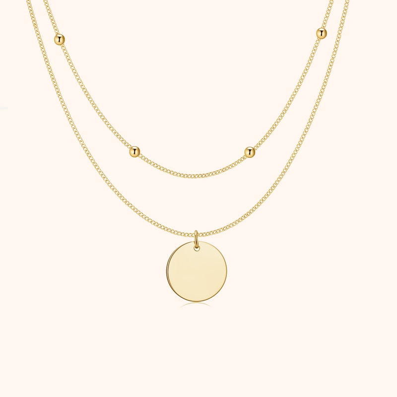 Amélie Double Medallion Necklace-Gold-State of Style