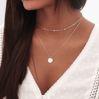 Amélie Double Medallion Necklace-Silver-State of Style
