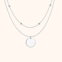 Amélie Double Medallion Necklace-Silver-State of Style