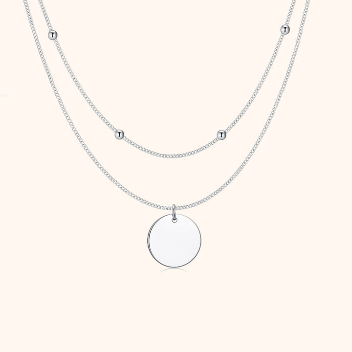 Amélie Double Medallion Necklace-Silver-State of Style