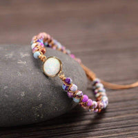 Amethyst Opal Yoga Bracelet - Aurielle-Pink-State of Style
