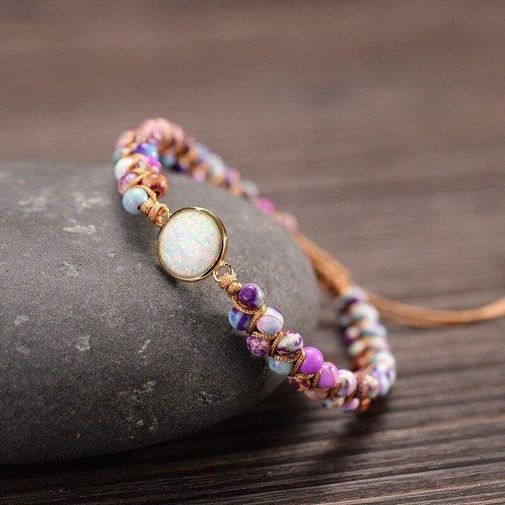 Amethyst Opal Yoga Bracelet - Aurielle-Pink-State of Style