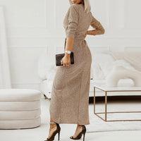 Amie Stunning Evening Dress-Gold-S-State of Style