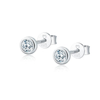 Amira Compact Circle Earrings-Silver-White-State of Style