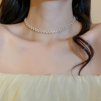 Amira Double Crystal & Pearl Necklace-Black Crystal-State of Style