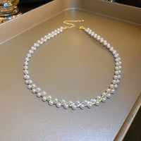 Amira Double Crystal & Pearl Necklace-Pearls-State of Style