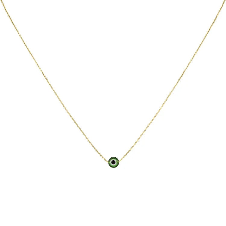 Amira Glossy Nazar Necklace-Green-Gold-State of Style