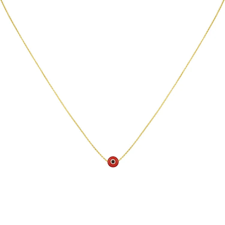 Amira Glossy Nazar Necklace-Red-Gold-State of Style