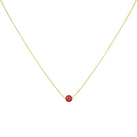 Amira Glossy Nazar Necklace-Red-Gold-State of Style